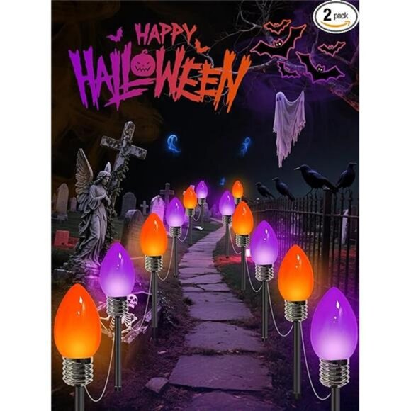 12 Pack C9 Halloween Lights Outdoor, Jumbo Bulbs Outdoor Halloween Decorations - Picture 8 of 8